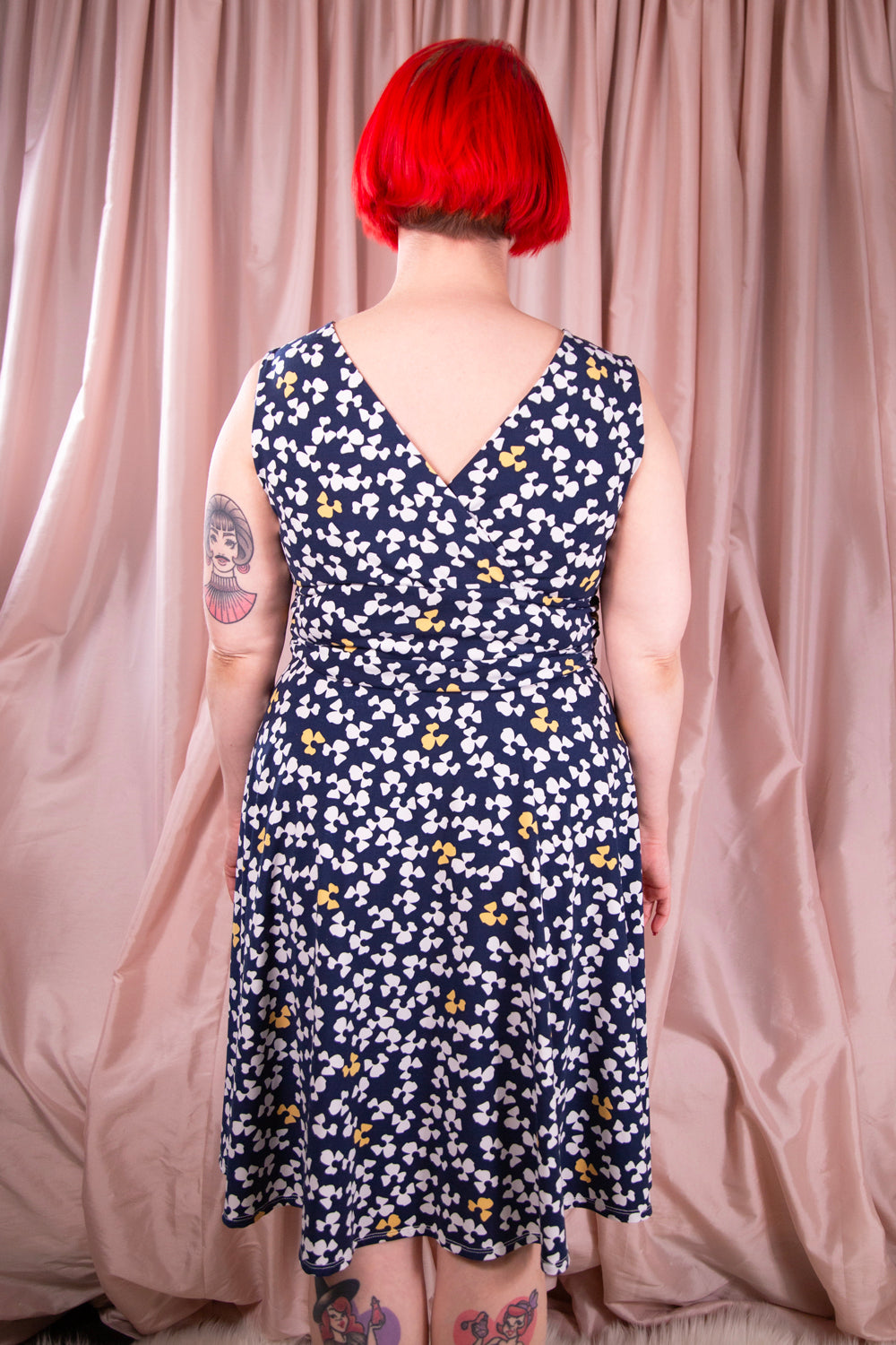 Cleo Petites - Navy Floral Dress