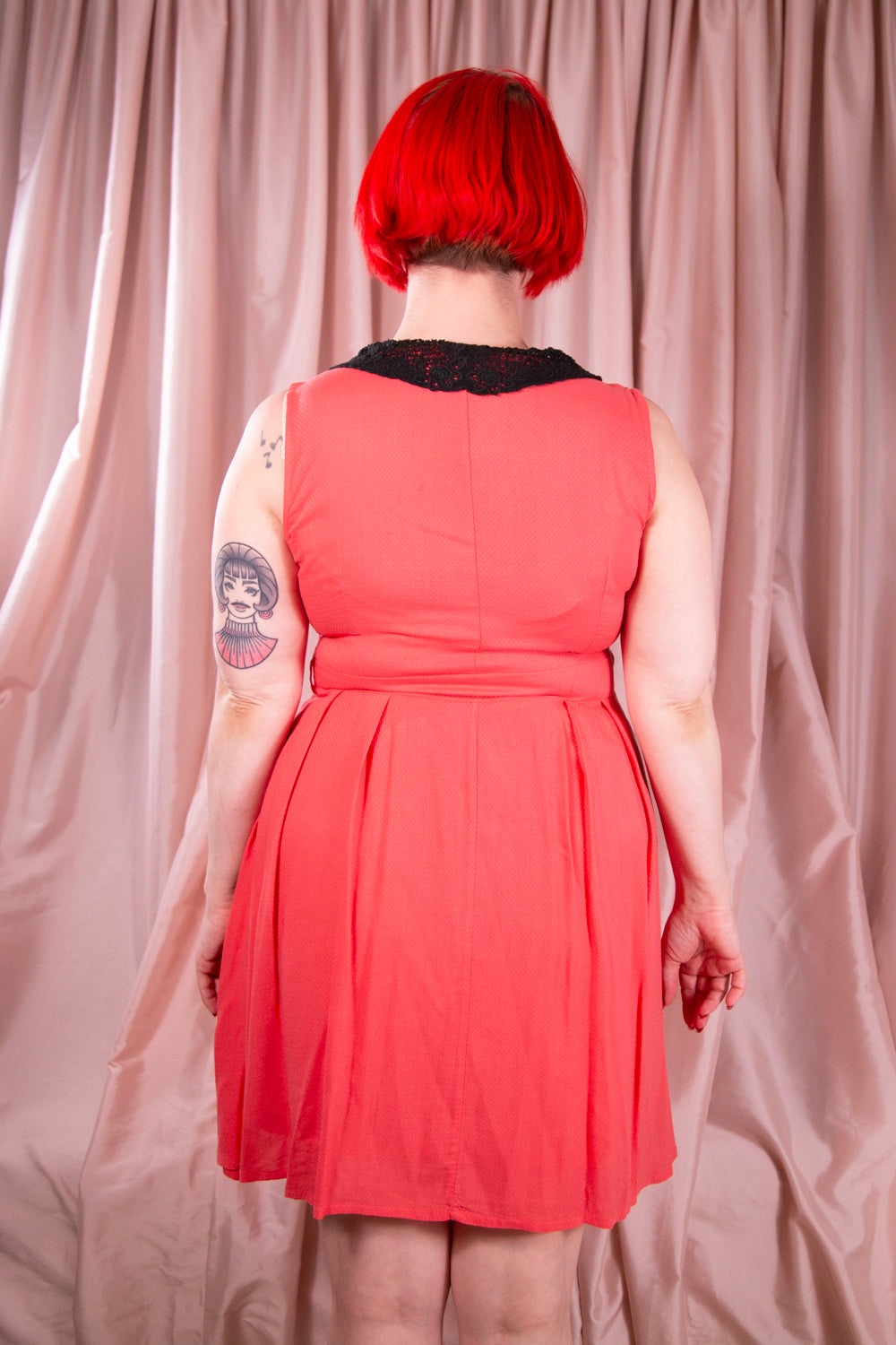 The Clothing Co - Coral Lace Collar Dress