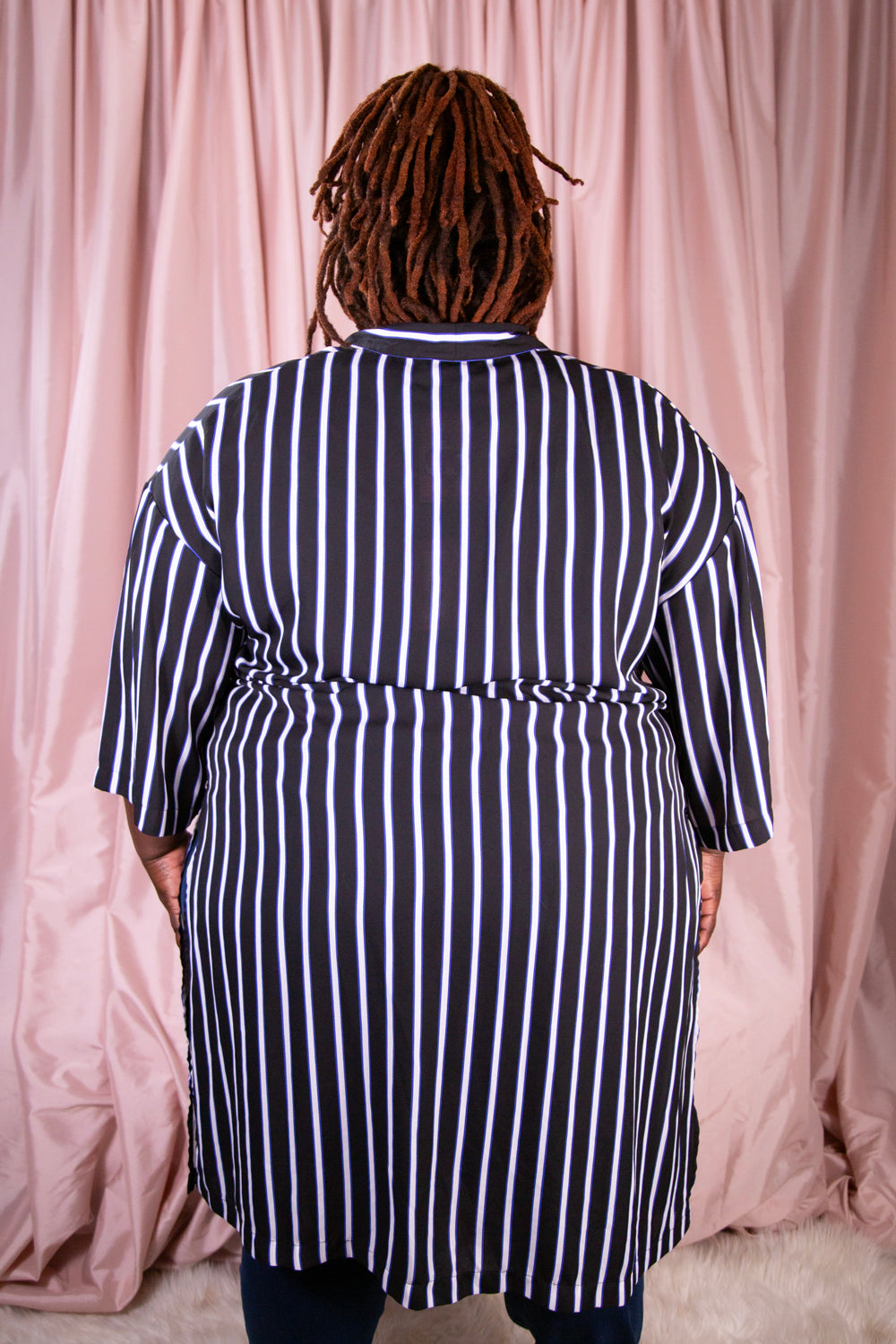 George Plus - Black & White Striped Robe