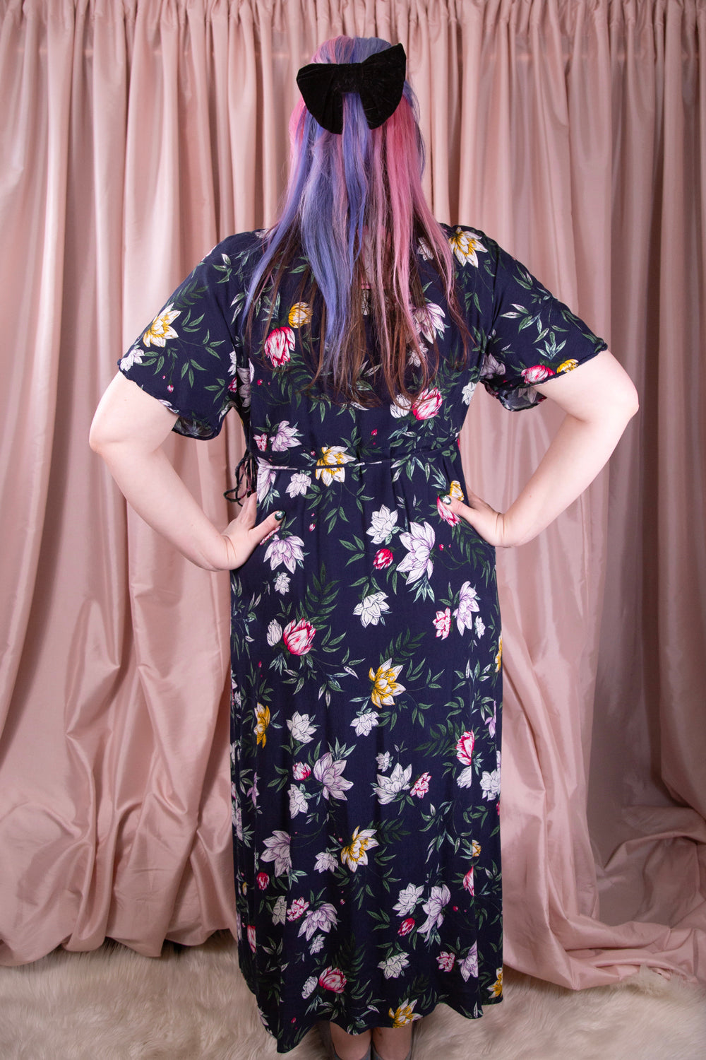 Reitmans - Navy Floral Wrap Dress