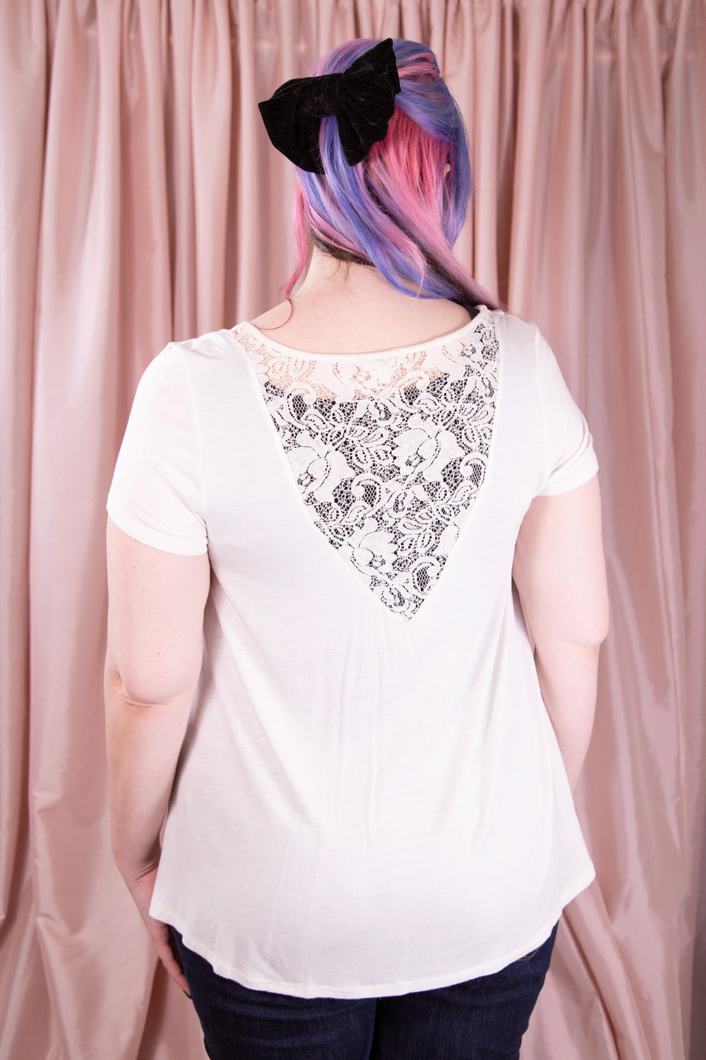 Ardene - White Lacey T-Shirt