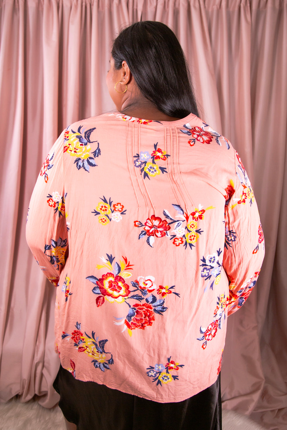 Old Navy - Peach Floral Blouse