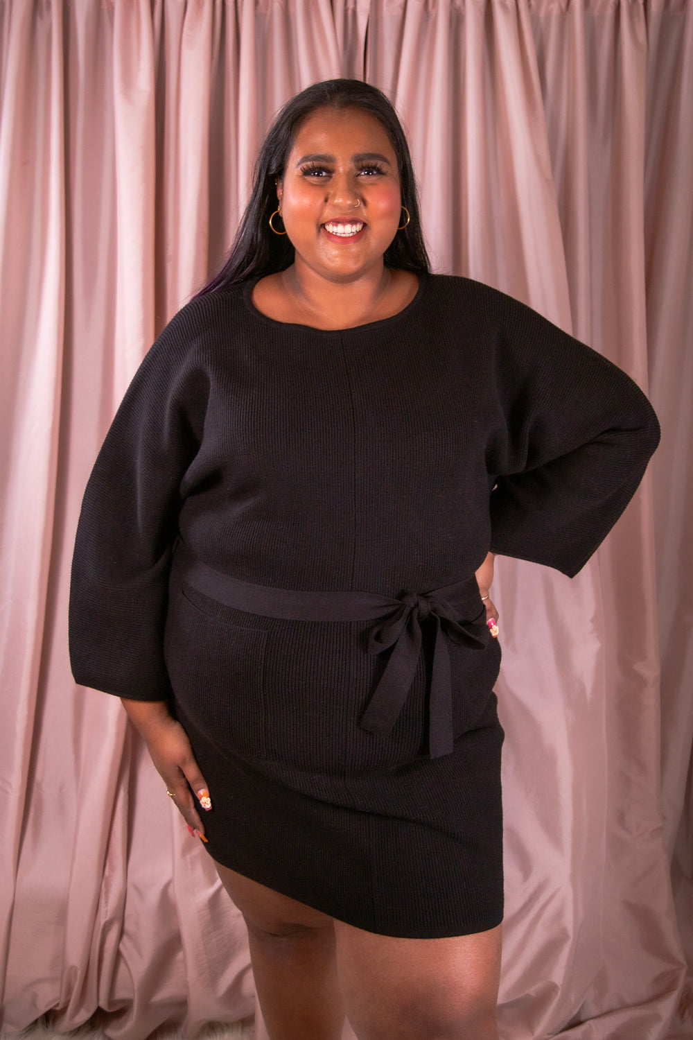 Snag - Black Sweater Dress