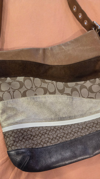 Coach - Wave Patchwork Leather/Suede Shoulder Bag